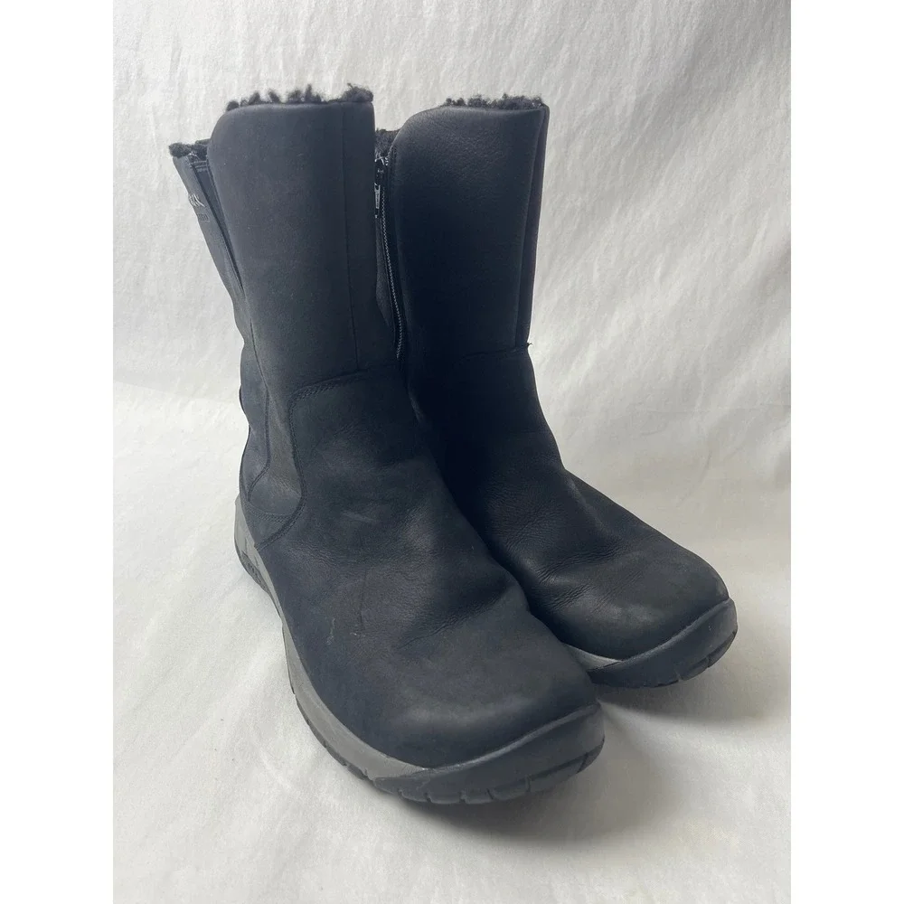 Merrell Encore 4 Tall Polar Waterproof Leather Winter Boots Womens 9.5 Black Zip